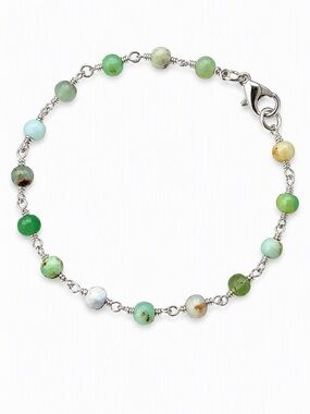 Sliver Chrysoprase beaded bracelet